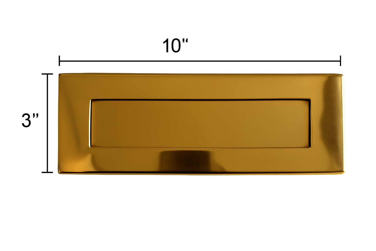 Solid Brass Victorian Letterbox Finished in Polished Satin Brass Letter Plate (10''x4'')