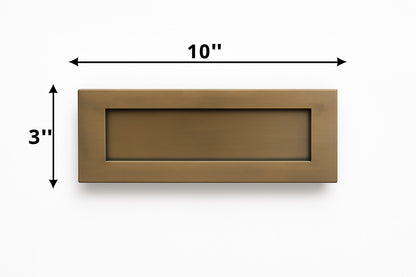 Solid Brass Victorian Letterbox Finished in Antique Satin Brass Letter Plate (10''x3'') High quality Excellent Finish