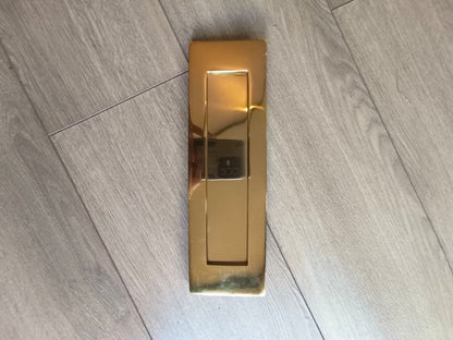 Solid Brass Victorian Letterbox Finished in Polished Satin Brass Letter Plate (10''x4'')