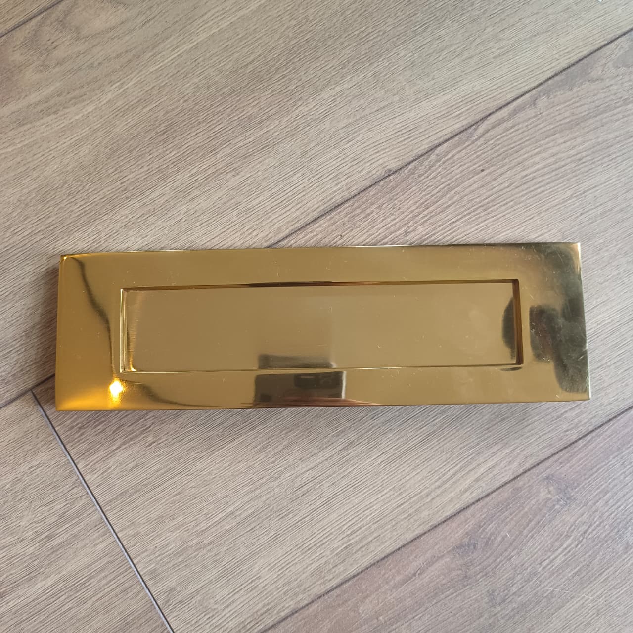 Solid Brass Victorian Letterbox Finished in Polished Satin Brass Letter Plate (10''x4'')
