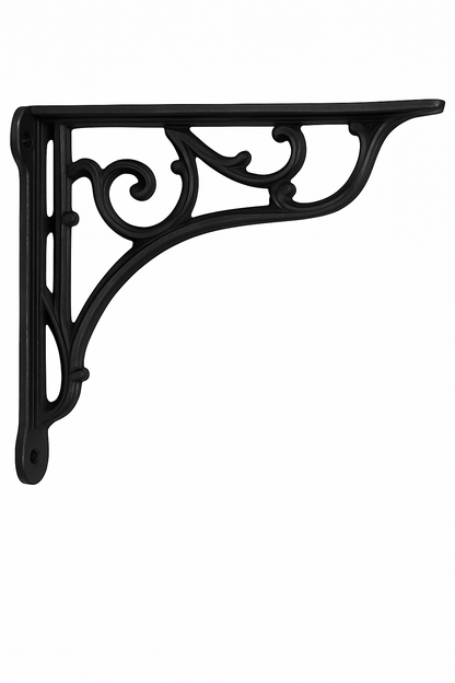 Pair of Victorian Scroll Shelf Brackets 4x4 Inch Antique Black | HOME DECORATION