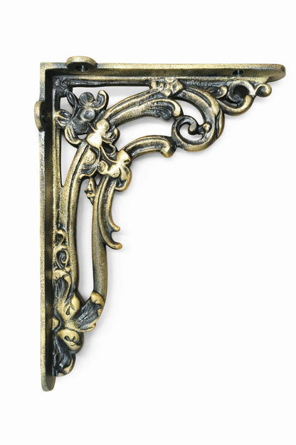 Victorian Shelf Brackets | Antique Solid Iron, 150x200mm, Rustic Home Décor