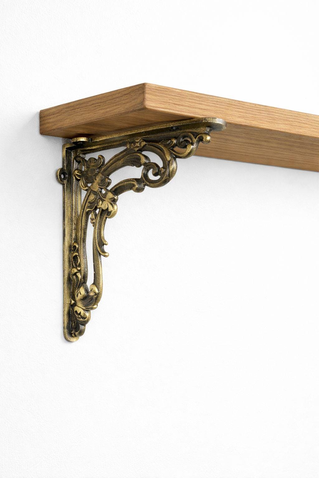 Victorian Shelf Brackets | Antique Solid Iron, 150x200mm, Rustic Home Décor