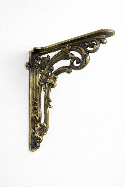 Victorian Shelf Brackets | Antique Solid Iron, 150x200mm, Rustic Home Décor