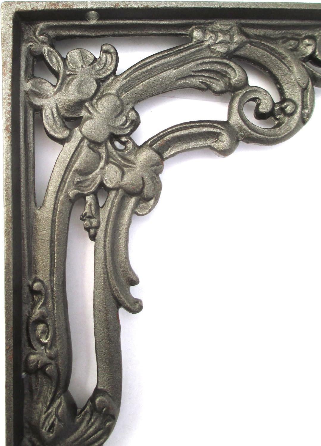 Antique Victorian Iron Shelf Brackets | Solid Iron 150x200mm Rustic Décor