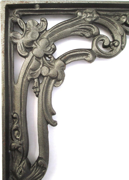 Antique Victorian Iron Shelf Brackets | Solid Iron 150x200mm Rustic Décor