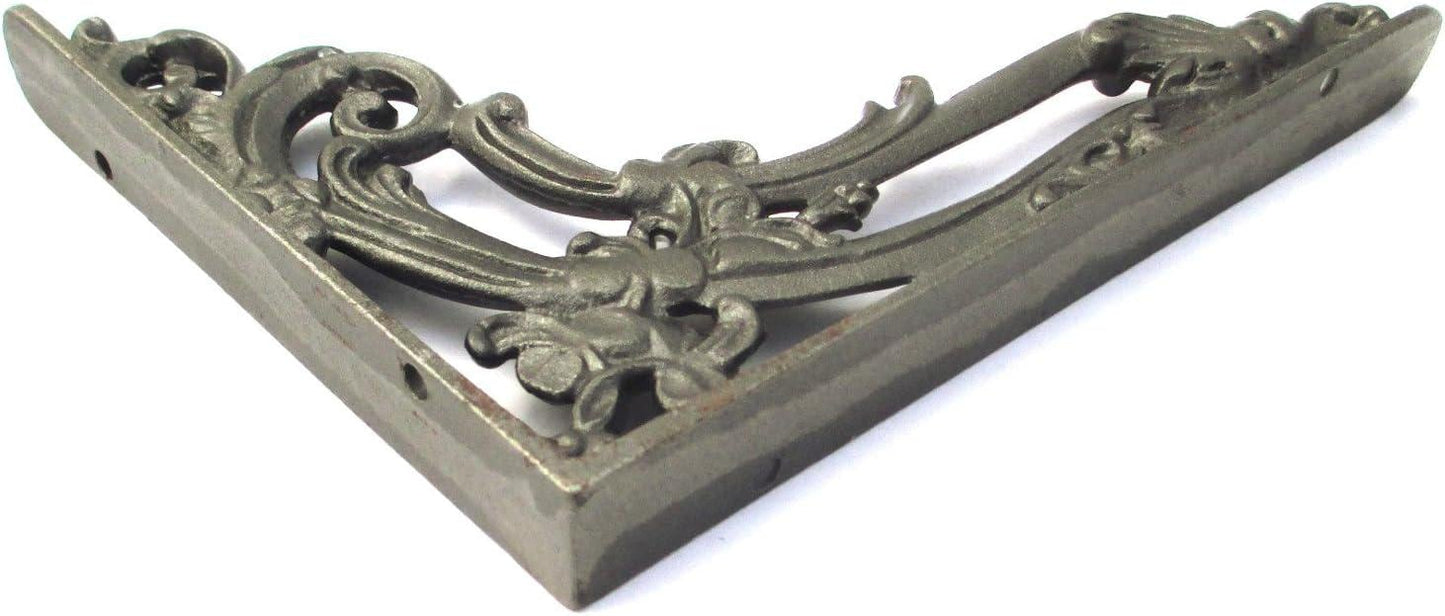 Antique Victorian Iron Shelf Brackets | Solid Iron 150x200mm Rustic Décor