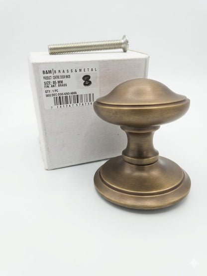 Solid Brass Centre Door Knob Antique Brass