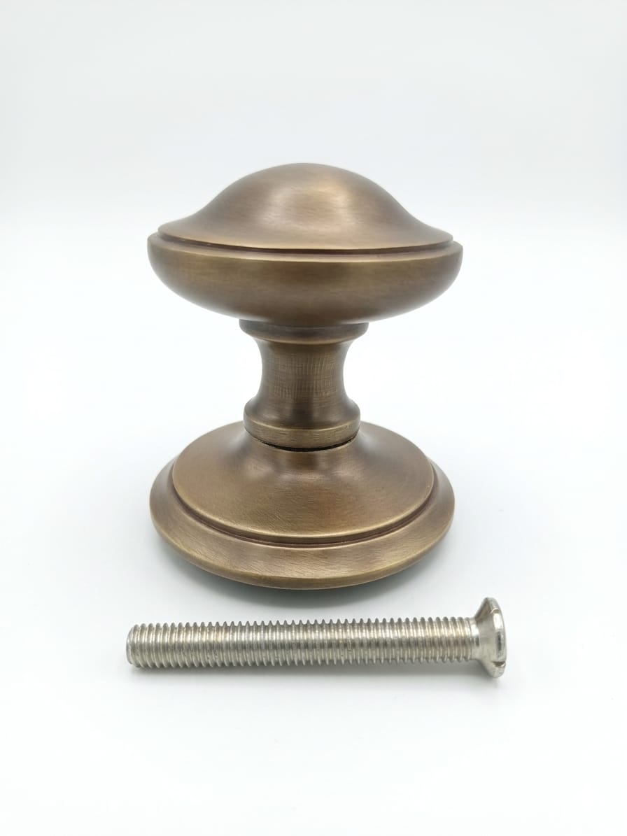 Solid Brass Centre Door Knob Antique Brass