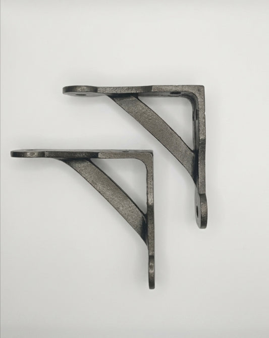 IRON PENNY END SHELF BRACKET 4x4 INCH BRACKET ANTIQUE IRON (Pair)