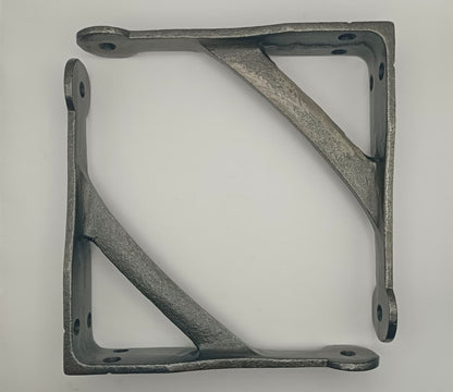 IRON PENNY END SHELF BRACKET 6x6 INCH BRACKET ANTIQUE IRON (Pair)