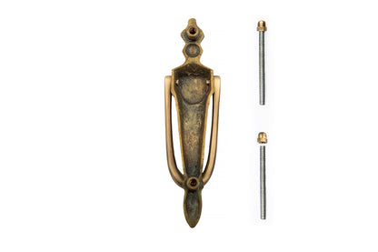 BRASS SLIMLINE DOOR KNOCKER 185*45MM AB