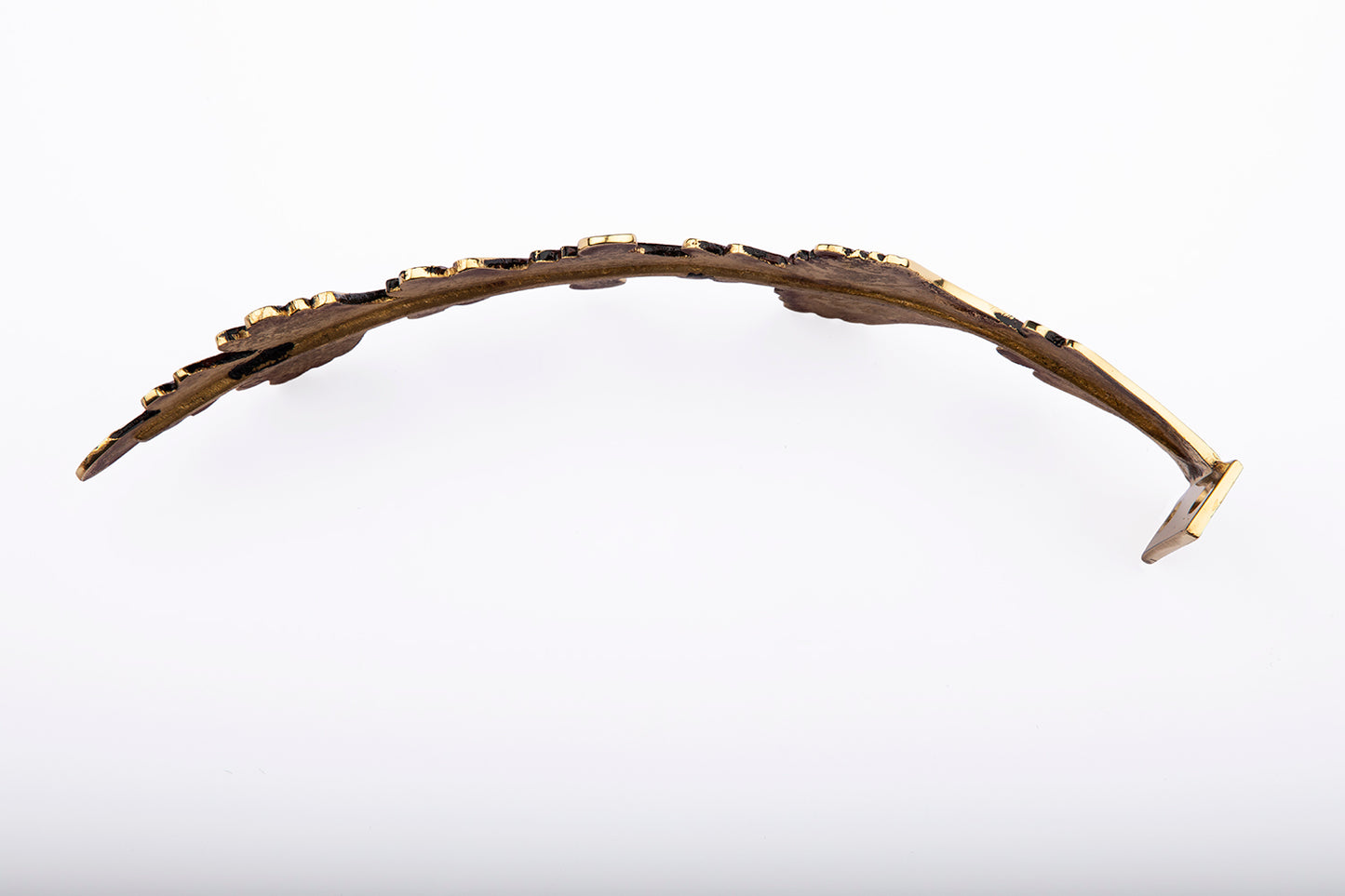 Contemporary Curtain Tie back Hold Back Leaf Curtain Tieback Home Decoration - Solid Brass Casting Finished in Antique Chrome (Polished Brass)