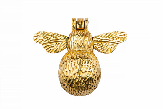 B&M - Solid Brass Bumble Bee Door Knocker Polished Brass Supplied with Matching Fixing Screws
