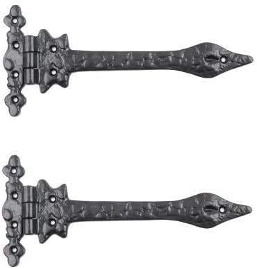 Malleable Antique Black Cast Iron Leaf Hinge - 9'' (229mm) 1 Pair