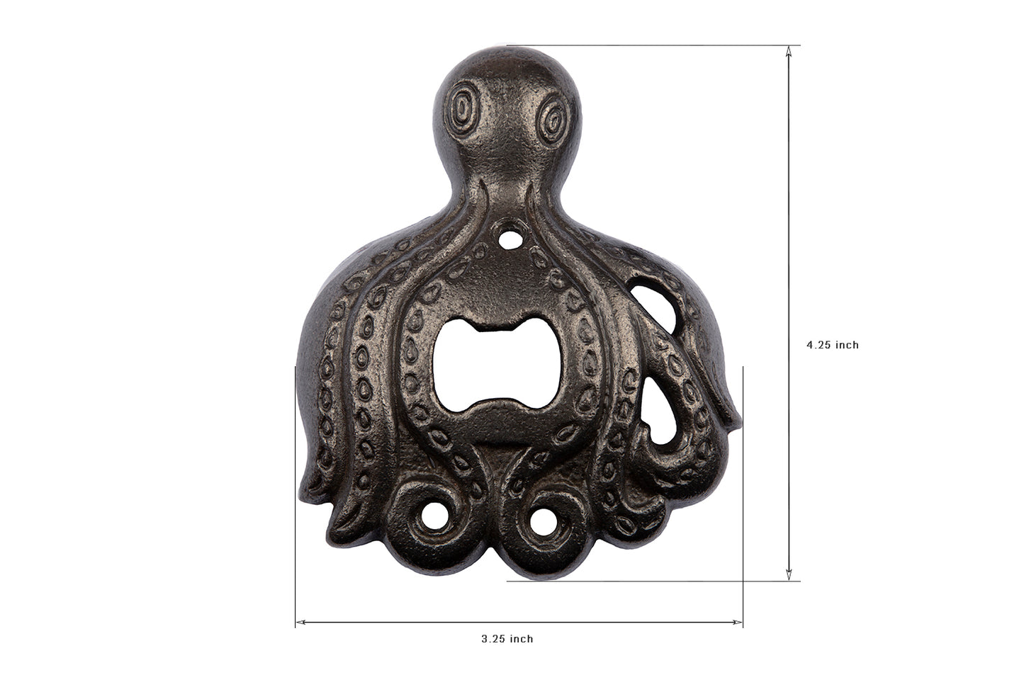 Cast Iron Octopus Bottle Opener Wall Mounted, Supplied with Fixing Screws