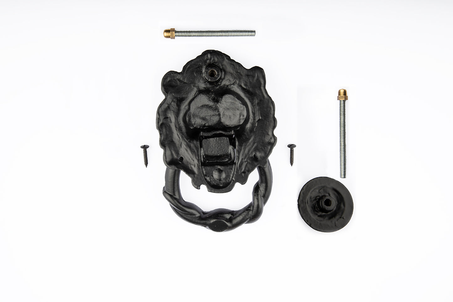 Antique Black Lion Head Door Knocker