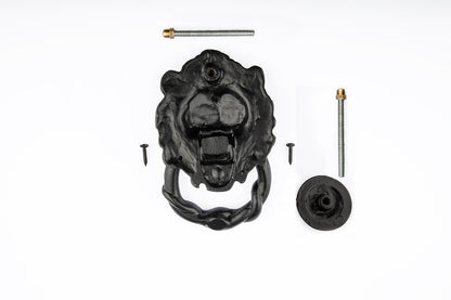 Antique Black Lion Head Door Knocker