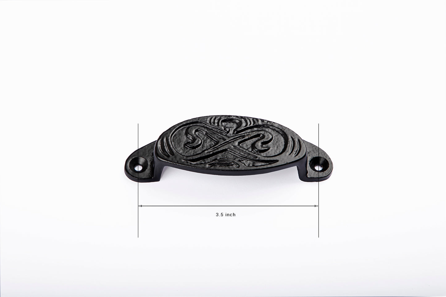 Cast Iron OVAL Drawer Cup Pull Handle Antique Black