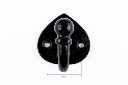 Single Hook Antique Black - Cast Iron - Pack of 3