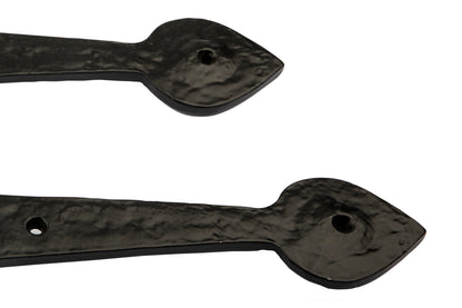 B&M - 15'' Spear End Door Tee Hinges in Black Cast Iron (Pair)