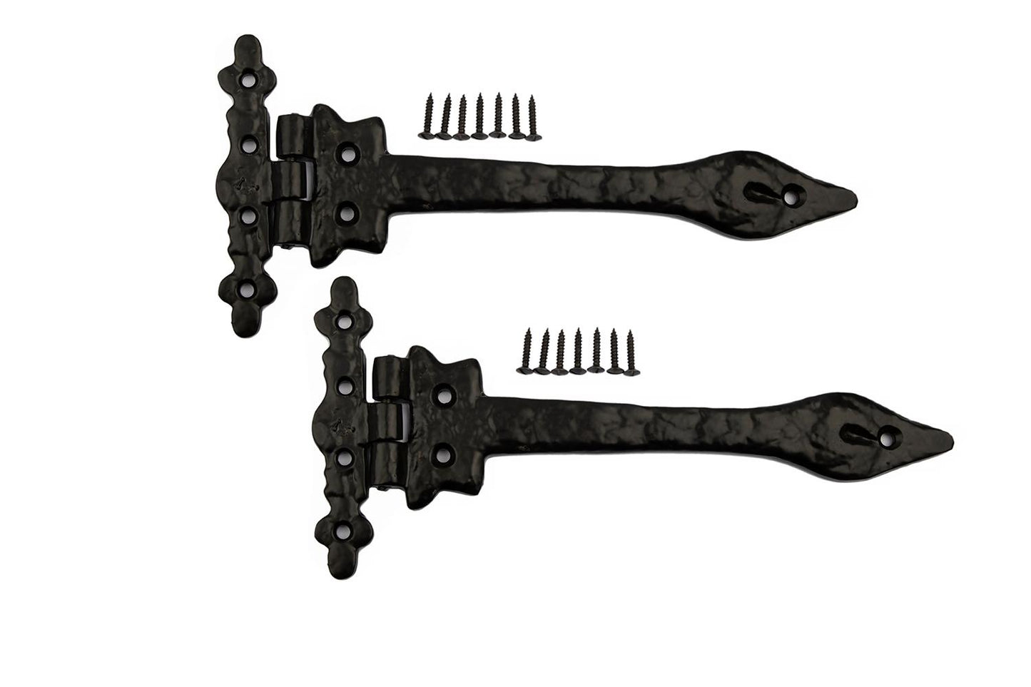 B&M - Malleable Antique Black Cast Iron Leaf Hinge - 6'' (152mm) 1 Pair
