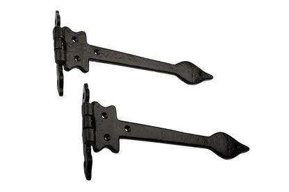 B&M - Malleable Antique Black Cast Iron Leaf Hinge - 6'' (152mm) 1 Pair
