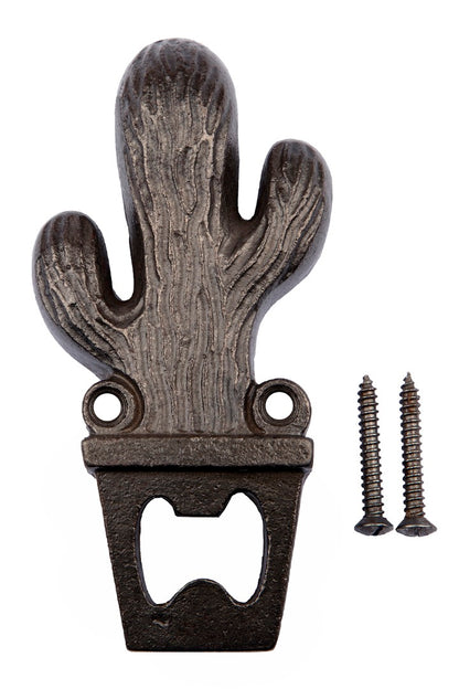 Cast Iron Cactus Bottle Opener, Supplied with Fixing Screws