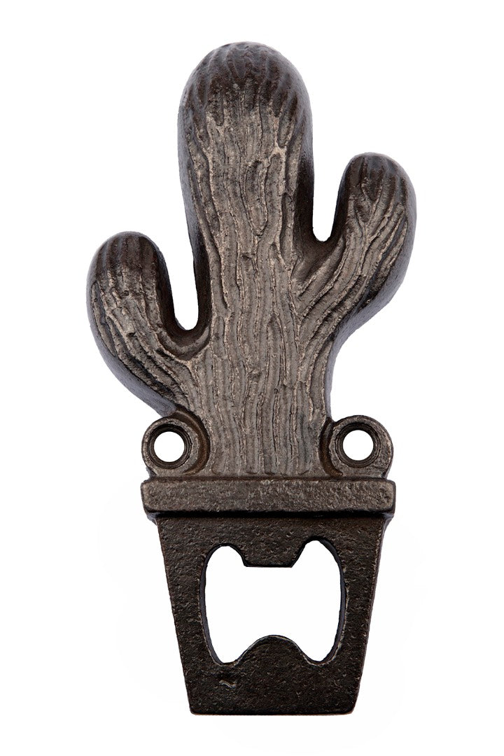 Cast Iron Cactus Bottle Opener, Supplied with Fixing Screws