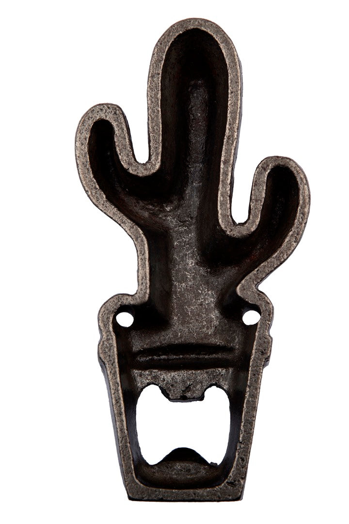 Cast Iron Cactus Bottle Opener, Supplied with Fixing Screws