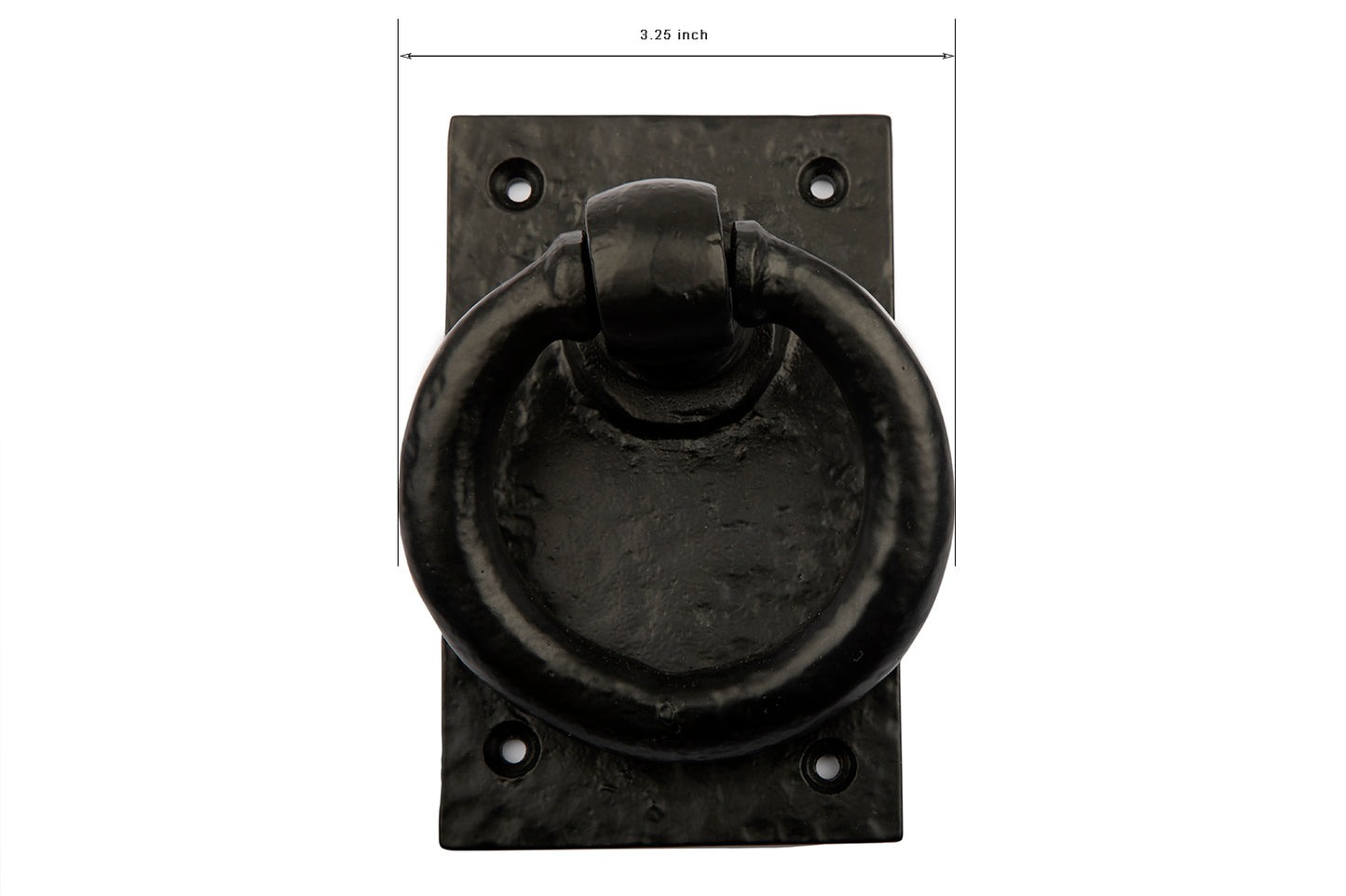 RING Door Knocker Antique Black - Cast Iron Door Knocker - Backplate 3''x5''