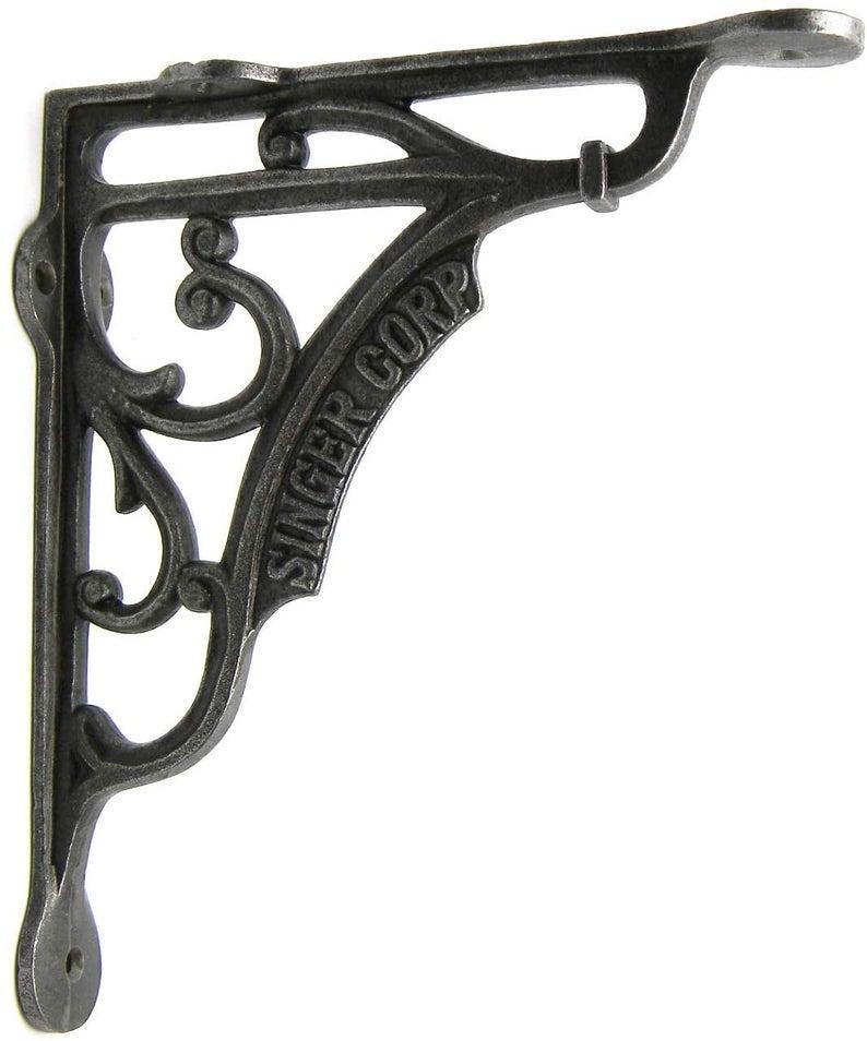 7x8 Shelf Brackets Singer Corp Antique Cast Iron - pair