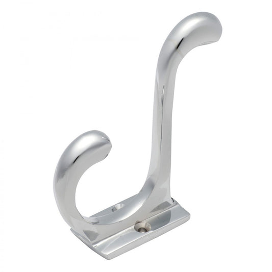 Retro Hat and Coat Hook Solid Brass Finished in Chrome Polished