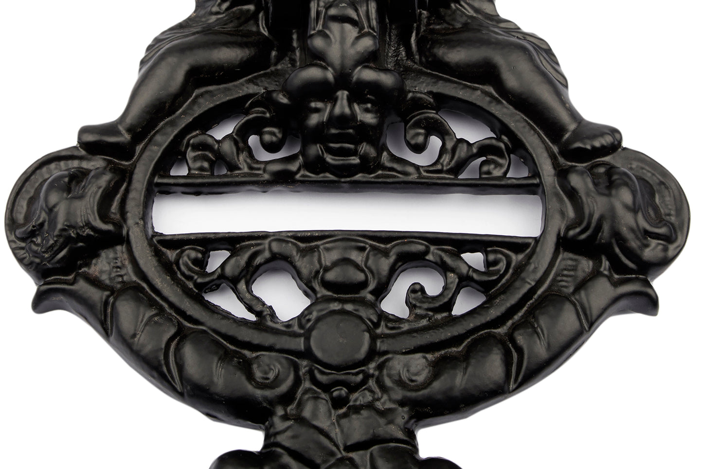 Antique Black Angel Cherubs Door Knocker  - Large (7'' width x 10'' height )