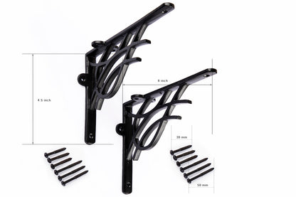 6''X4.5'' Designer Antique Black Shelf Bracket - Pair OF High Quality Cast Iron Shelf Bracket