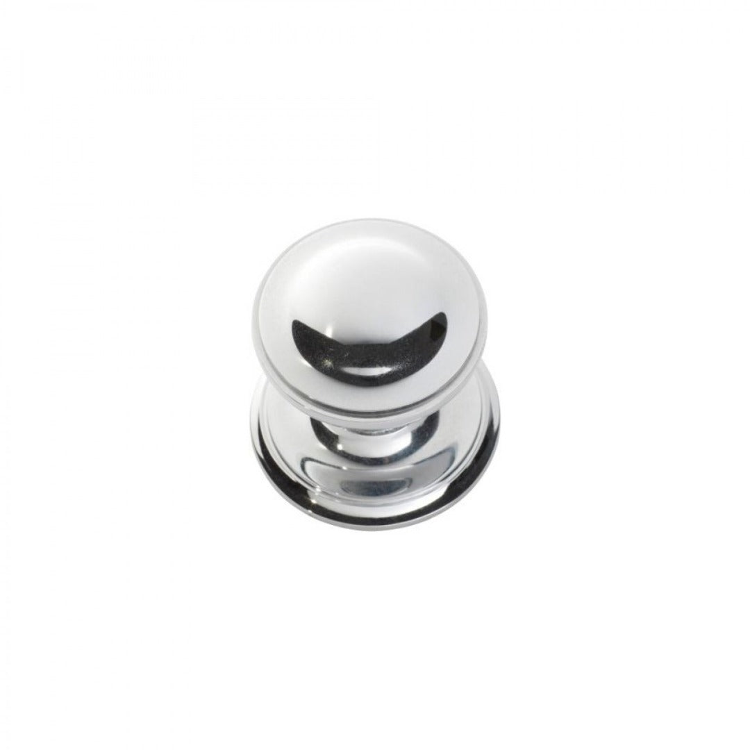 85MM - Solid Brass Heavy Victorian Centre Door Knob - Chrome Polished - Fixed