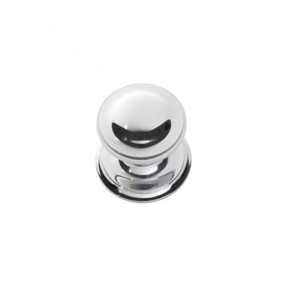 85MM - Solid Brass Heavy Victorian Centre Door Knob - Chrome Polished - Fixed
