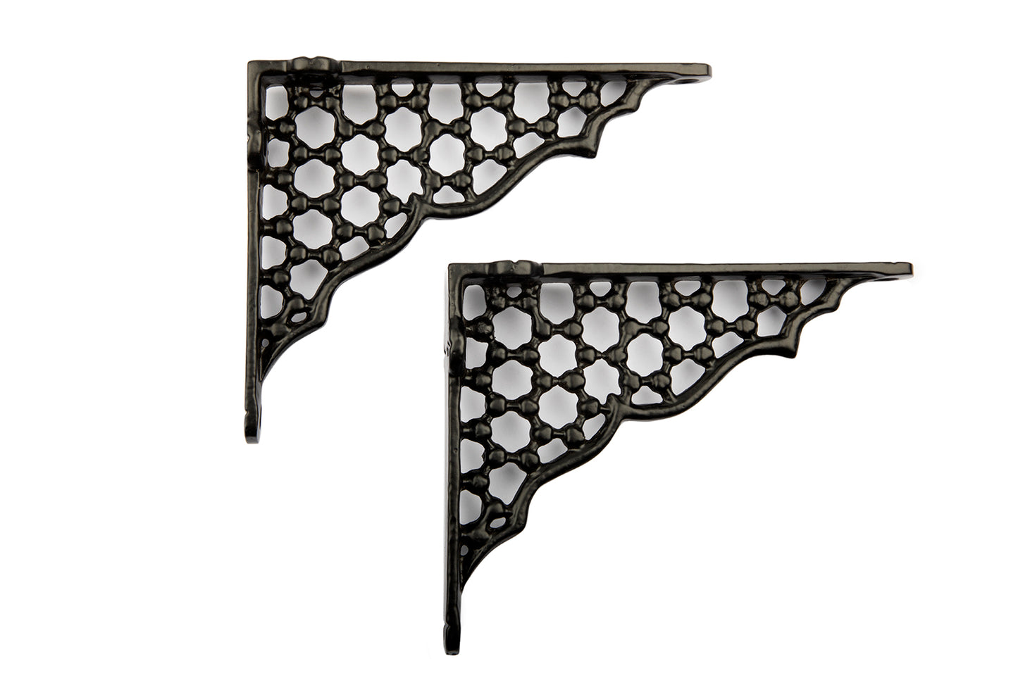 8x7'' Antique Black Shelf Bracket Honeycomb - Pair