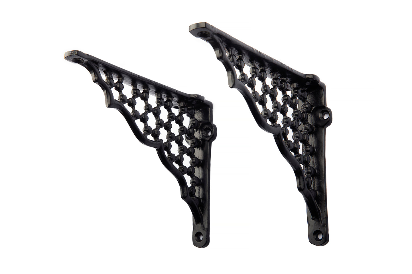 8x7'' Antique Black Shelf Bracket Honeycomb - Pair