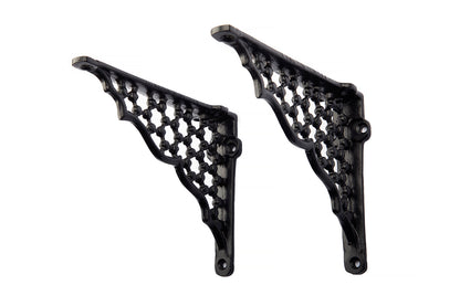 8x7'' Antique Black Shelf Bracket Honeycomb - Pair
