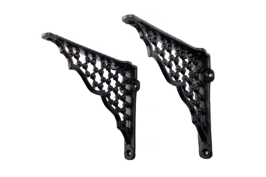 8x7'' Antique Black Shelf Bracket Honeycomb - Pair