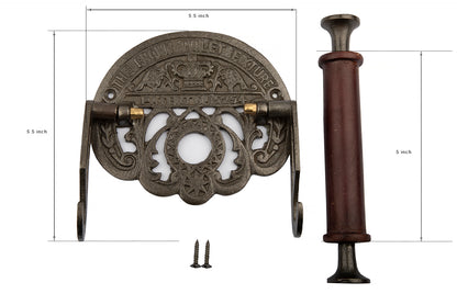 Crown Toilet Roll Holder - Antique Iron