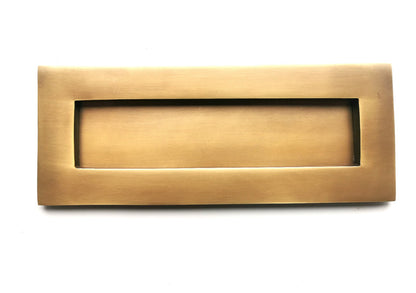Solid Brass Victorian Letterbox Finished in Antique Satin Brass Letter Plate 10''x4'' High quality Excellent Finish