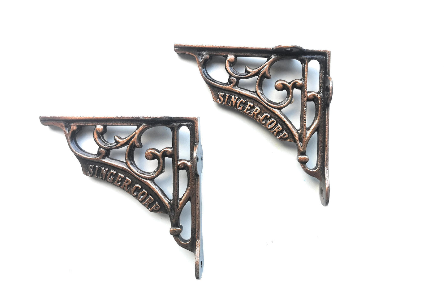 6x6 Shelf Brackets Singer Corp Antique Copper - Cast Iron