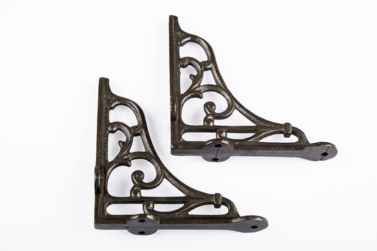 VICTORIAN SCROLL SHELF BRACKETS 9x6 INCH BRACKET CAST IRON | HOME DECORATION AND IMPROVEMENT|PAIR