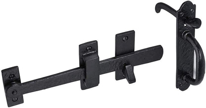 Brass & Metal Black Suffolk Thumb Latch Set – Antique Cottage Door & Gate Latch – Rustic Vintage Farmhouse Hardware for Wooden Doors, Sheds & Garden Gates