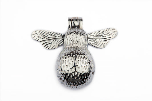 B&M - Solid Brass Bumble Bee Door Knocker Nickel Supplied with Matching Fixing Screws
