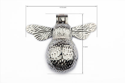 B&M - Solid Brass Bumble Bee Door Knocker Nickel Supplied with Matching Fixing Screws