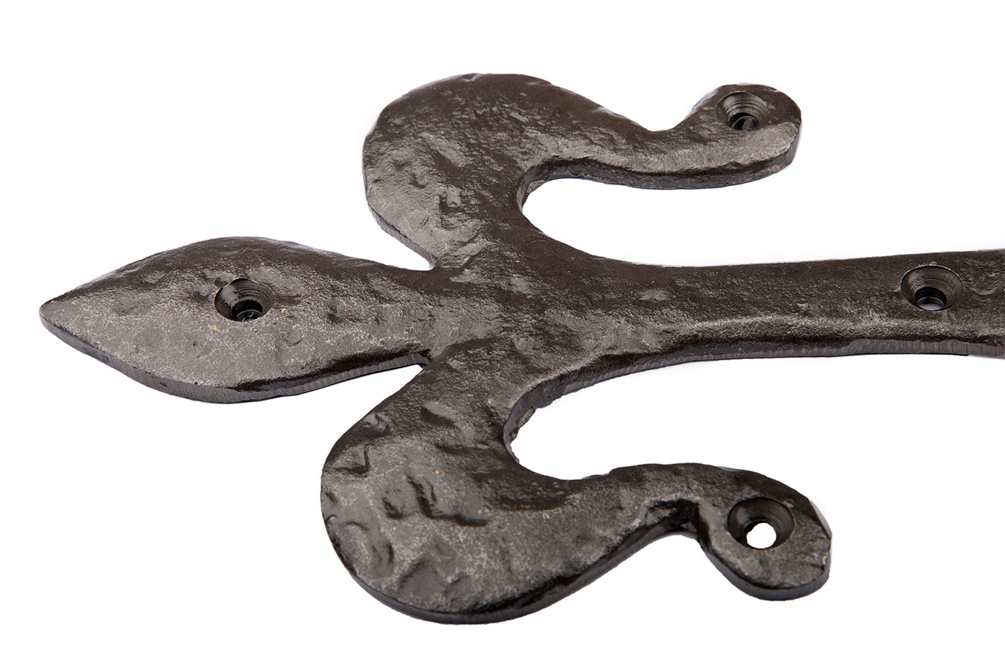 Black Antique Iron 18'' FLEUR DE LYS Curl Heavy Duty Door GATE T- Hinge - Pair