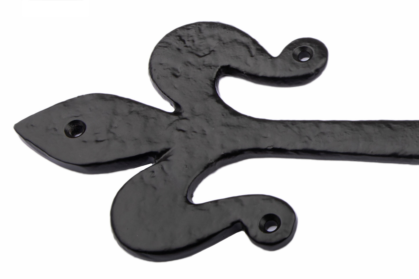 Black Antique Iron 18'' FLEUR DE LYS Curl Heavy Duty Door GATE T- Hinge - Pair